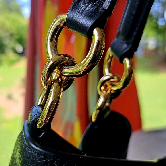 COACH LEXY Black Pebble Leather Shoulder Bag with Gourgous Gold Hardware NEW - Picture 5 of 17